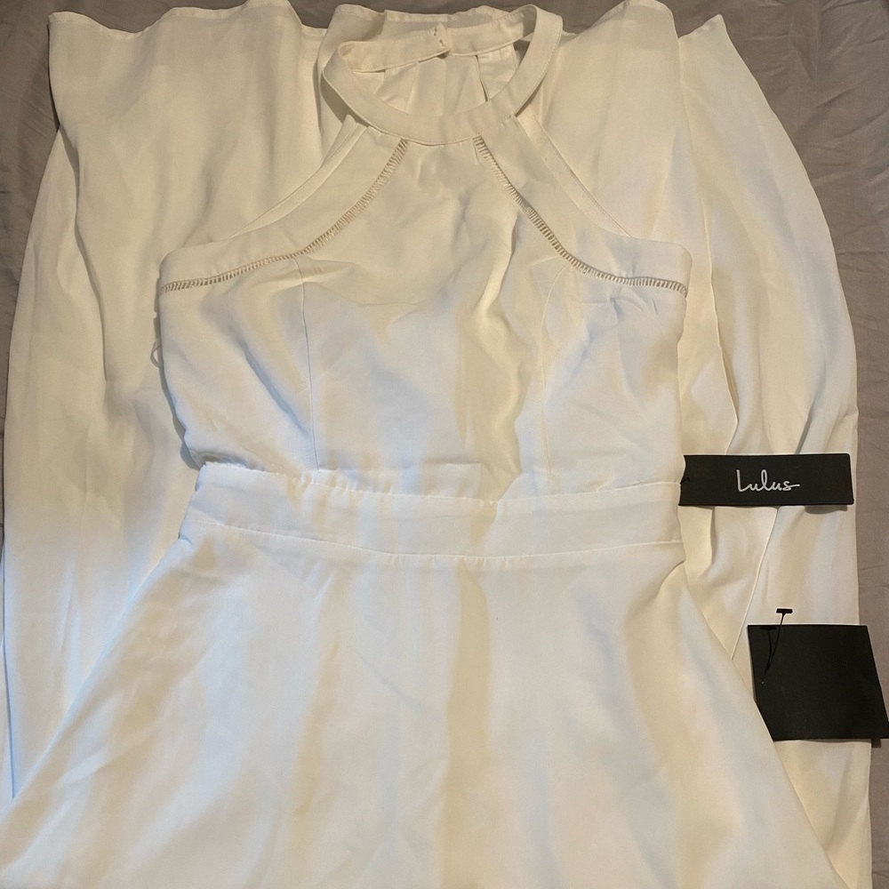 White floor length dress